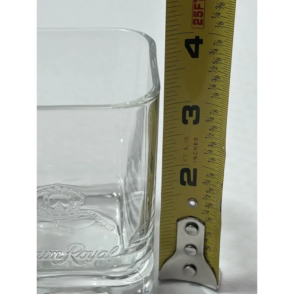2000 Millennium Crown Royal Low Ball‎ Rocks Man Cave Glass - Square, Whiskey